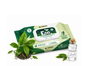 CROCI - Zöld tea és klórhexidin törlőkendő (fertőtlenítő hatású)